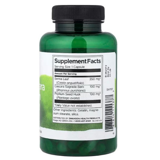 HealthilyYou | Swanson, Senna, Cascara & Psyllium Complex, 90 Capsules Promotes Digestive Regularity