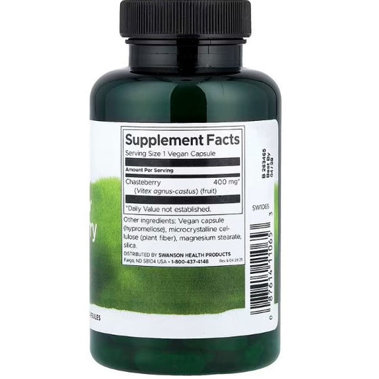 HealthilyYou | Swanson, Full Spectrum® Chasteberry Fruit 400 mg, 120 Vegan Capsules Hormonal Support