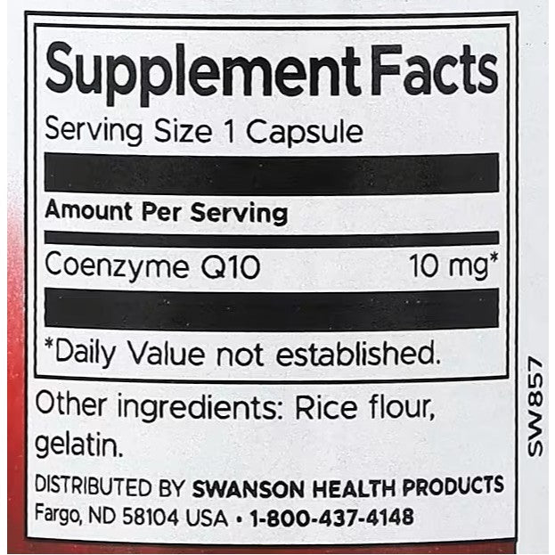 HealthilyYou | Swanson, CoQ10, 10 mg, 30 mg Capsules, Supports Antioxidant Activity & Cardiovascular