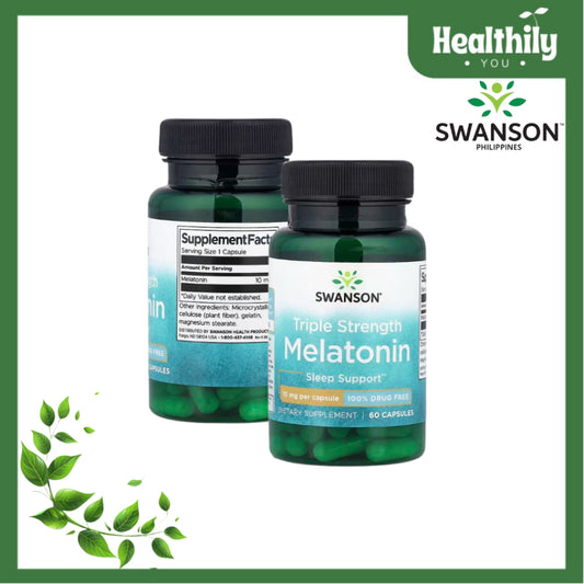 Healthily You | Swanson, Melatonin, Triple Strength , 10 mg, 60 Capsules Sleep Support 100% DrugFree