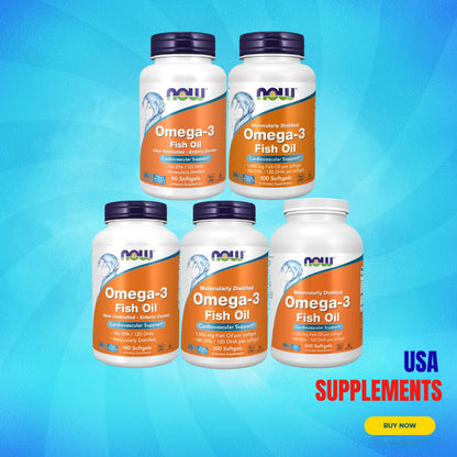 USA Supplements | NOW Foods, Omega-3 Fish Oil ( Heart & Cardiovascular Support )