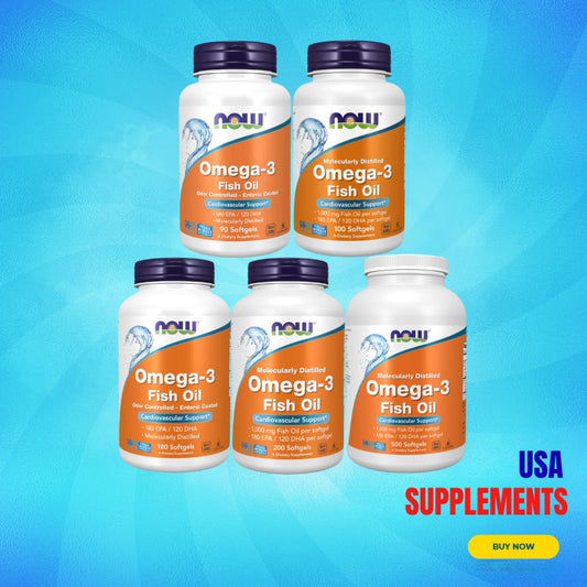 USA Supplements | NOW Foods, Omega-3 Fish Oil ( Heart & Cardiovascular Support )