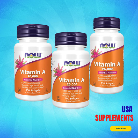 USA Supplements | NOW Foods, Vitamin A ( Healthy Vision & Immune Support )