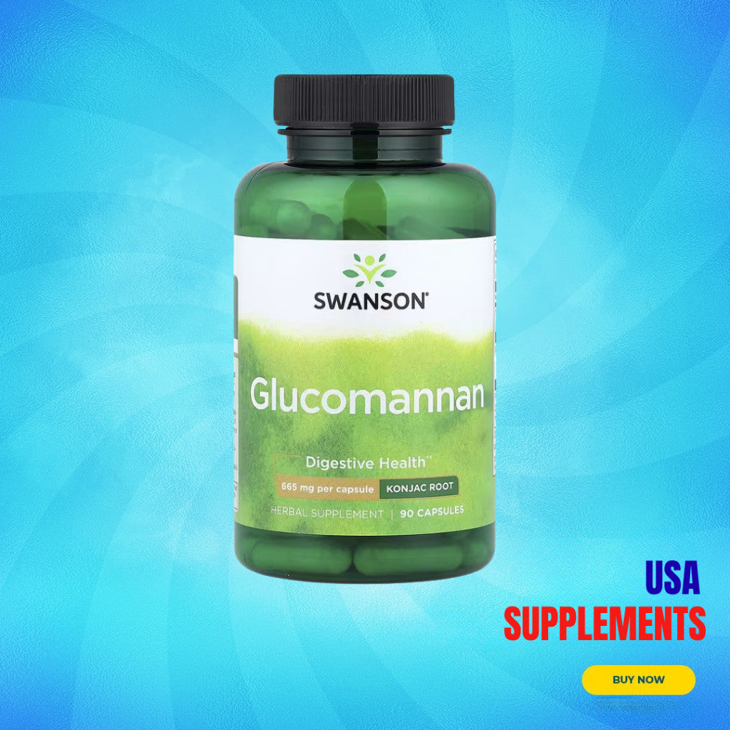 USA Supplements | Swanson, Glucomannan, 665 mg, 90 Capsules ( upports Digestive Regularity )