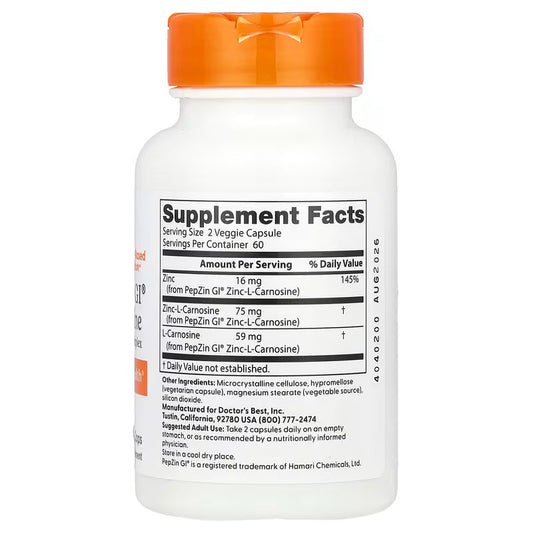 USA Supplements | Doctor's Best, PepZin GI®, Zinc-L-Carnosine Complex ( Digestive Tract Support )
