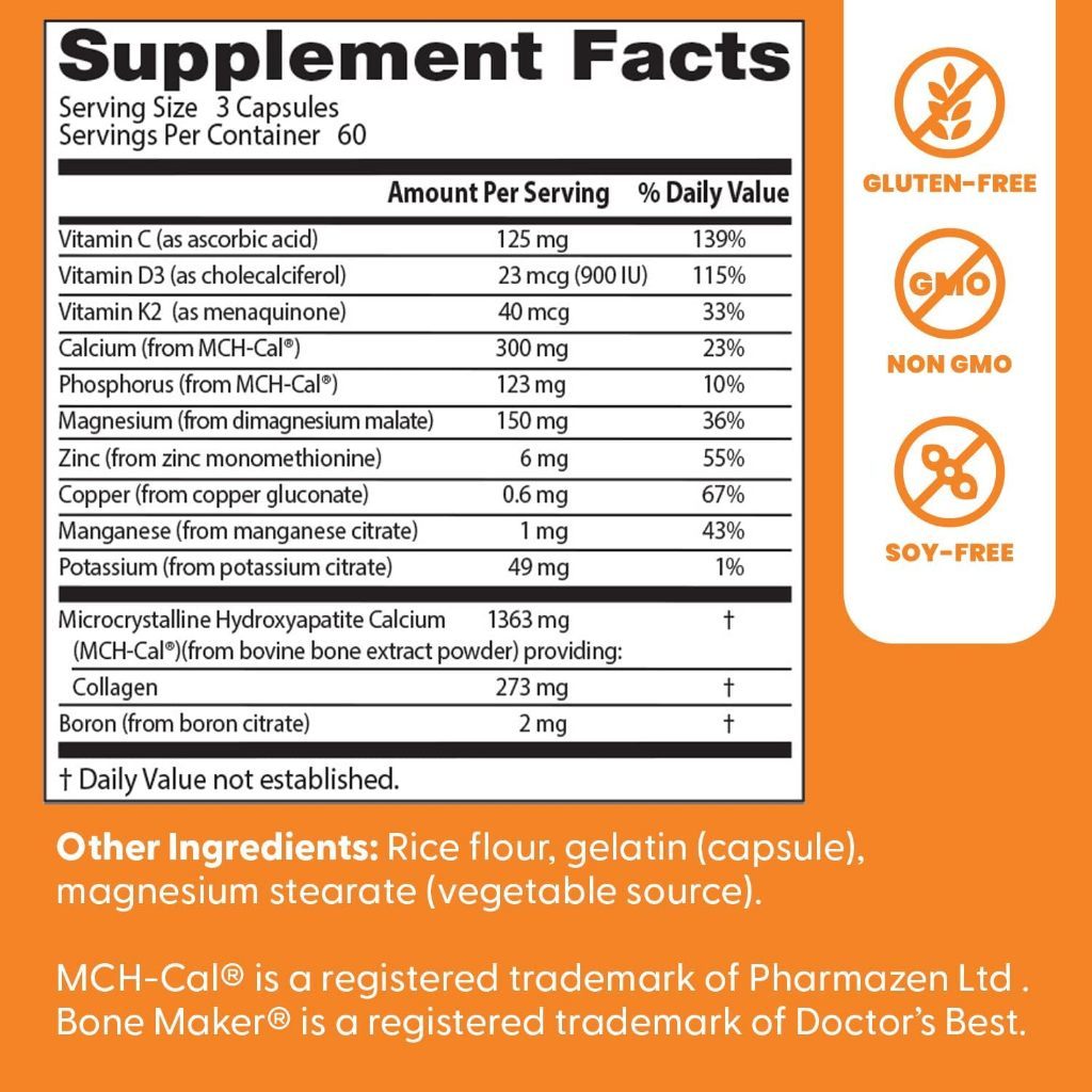 USA Supplements | Doctor's Best, Calcium Bone Maker® Complex ( Bone Strength & Density )