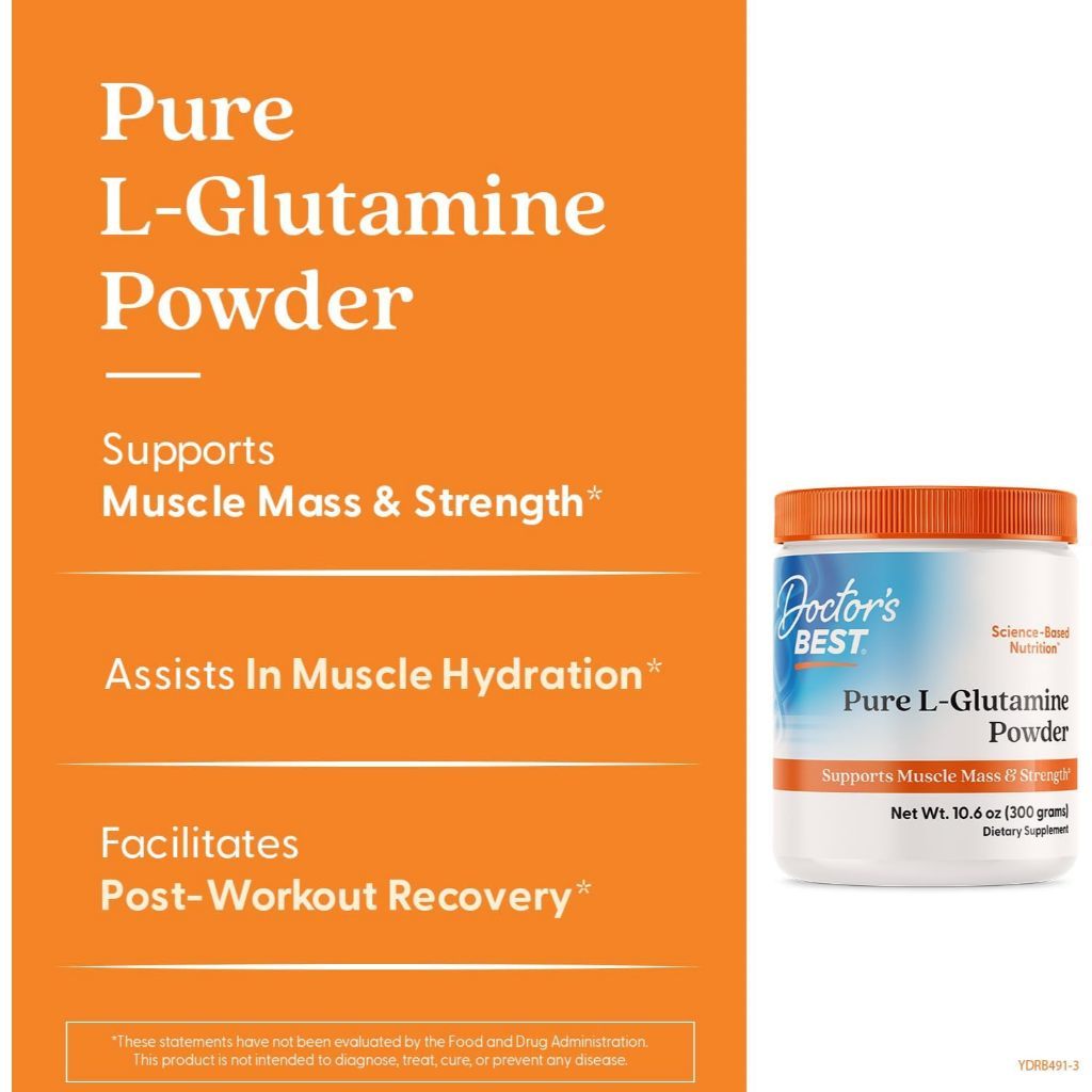 USA Supplements | Doctor's Best, Pure L-Glutamine Powder ( Muscle Recovery & Repair )