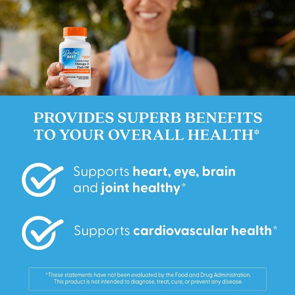 USA Supplements | Doctor's Best, Purified & Clear Omega 3 Fish Oil ( Heart & Brain Support )