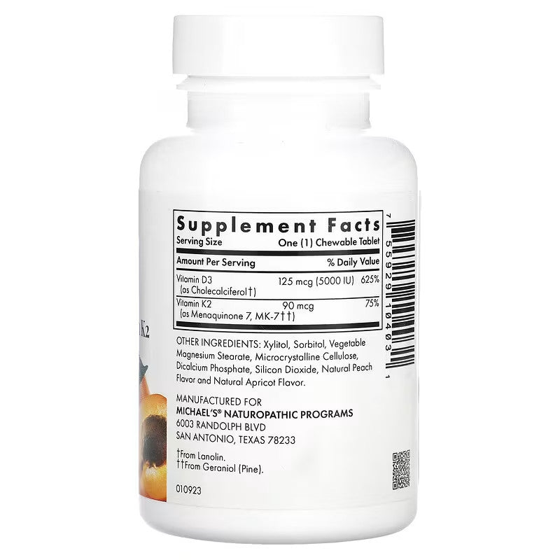 USA Supplements | Michael's Health, D3 with Vitamin K2, Apricot ( Bone Health & Immune Support )