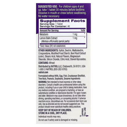 USA Supplements | Natrol, Kids, Melatonin, Ages 4+, Strawberry, 40 Tablets ( Fall Asleep Faster )