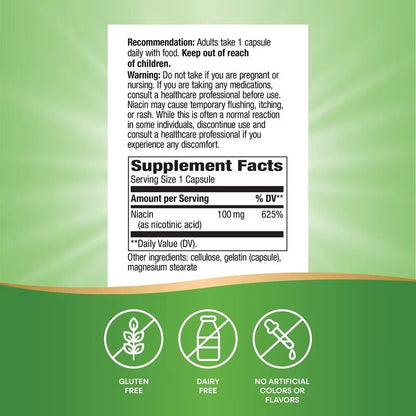 USA Supplements | Nature's Way, Niacin, Vitamin B3 ( Energy Metabolism )