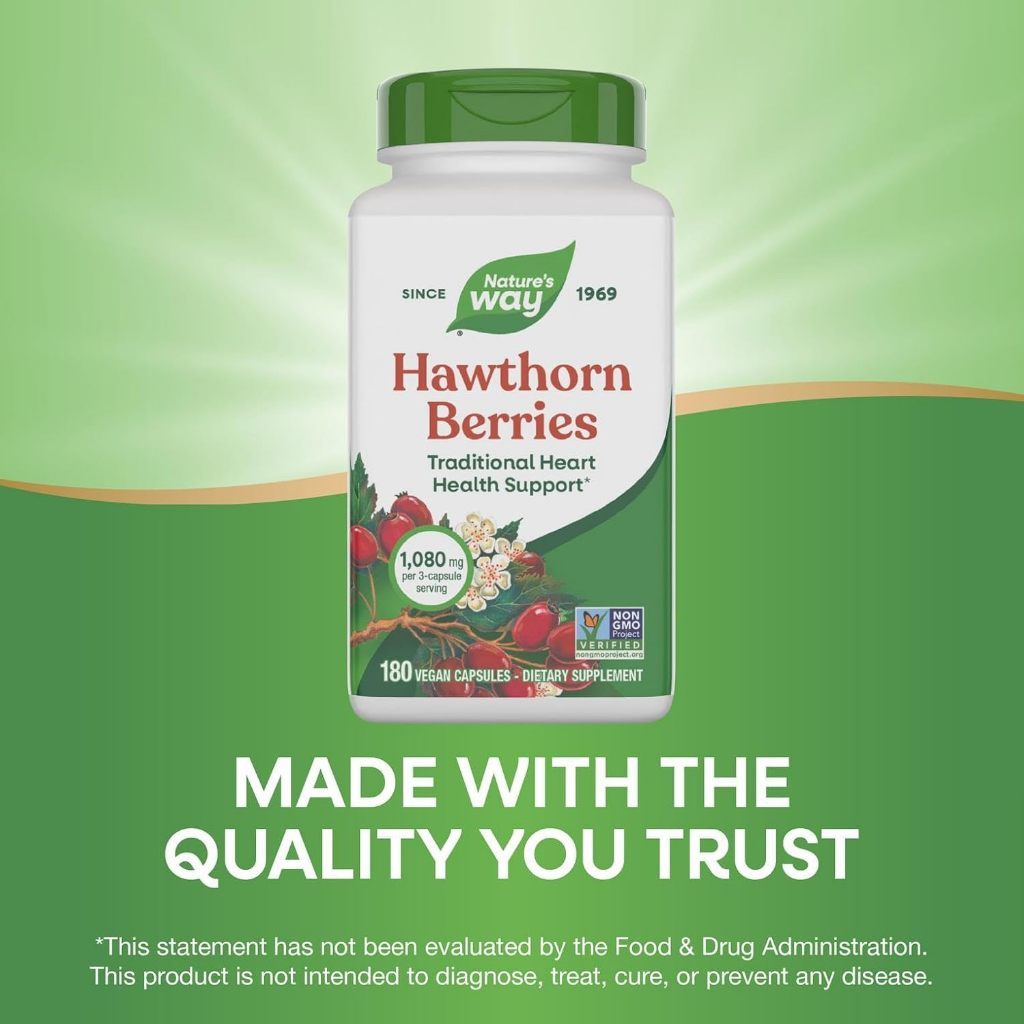 USA Supplements | Nature's Way, Hawthorn Berries, 100 Vegan Capsules ( Supports Heart Health )