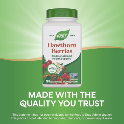 USA Supplements | Nature's Way, Hawthorn Berries, 100 Vegan Capsules ( Supports Heart Health )