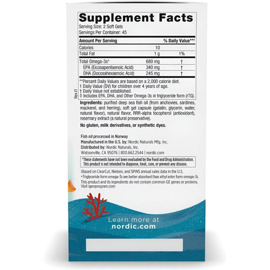 USA Supplements | Nordic Naturals, Ultimate Omega® Junior ( Supports Brain Development )