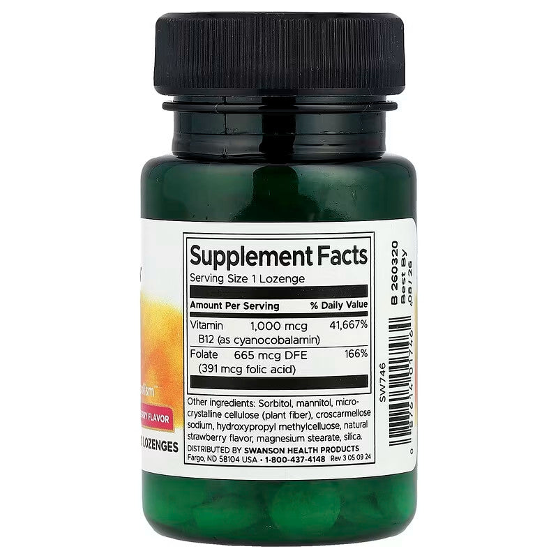 USA Supplements | Swanson, Vitamin B12 with Folate ( Energy Support )