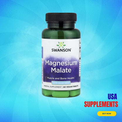 USA Supplements | Swanson, Magnesium Malate ( Muscle and Bone Health )