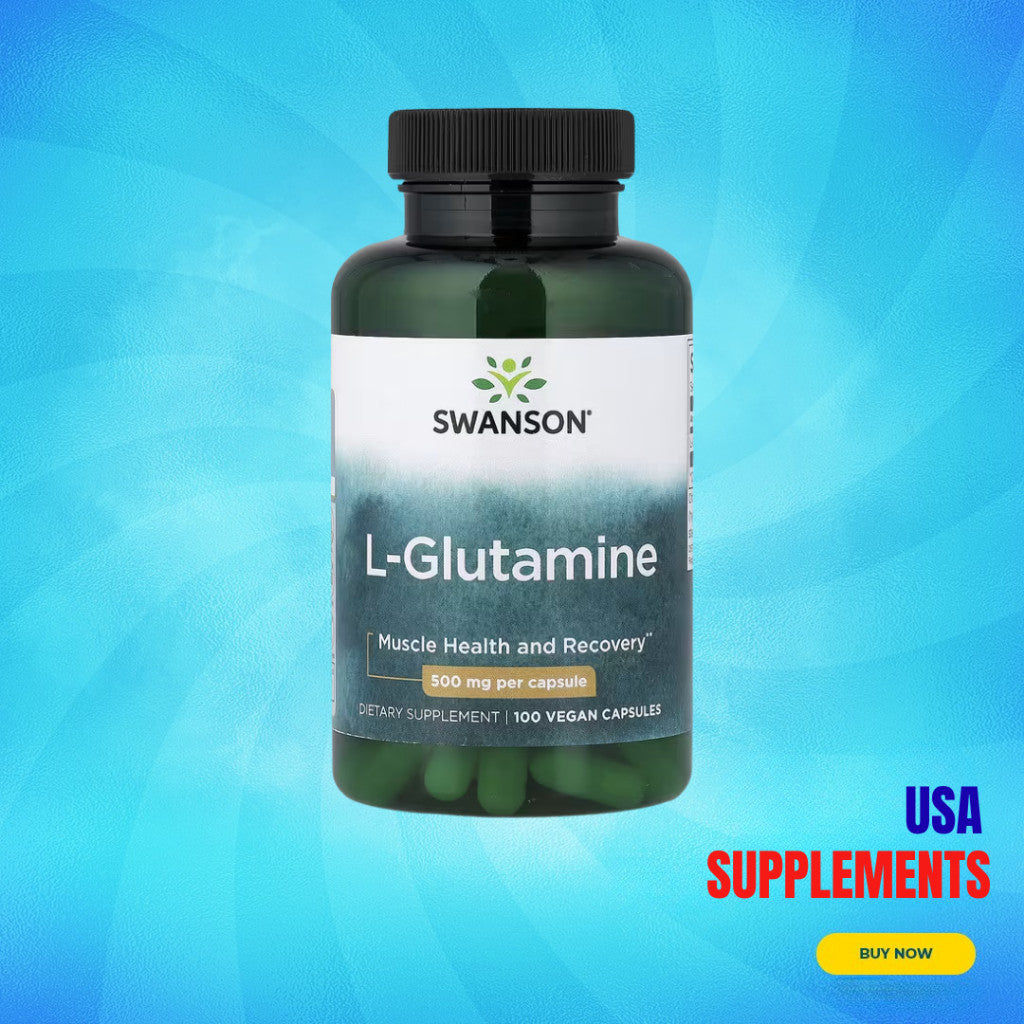 USA Supplements | Swanson, L-Glutamine, 500 mg, 100 Vegan Capsules ( Muscle Health and Recovery )