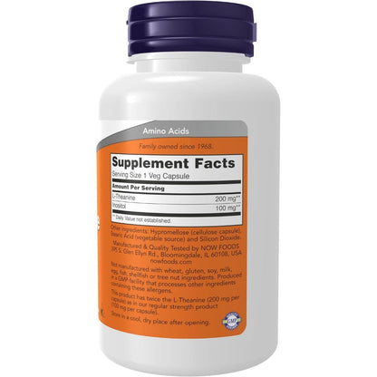 USA Supplements | NOW Foods, L-Theanine, 200 mg, 120 Veg Capsules ( Stress Management )