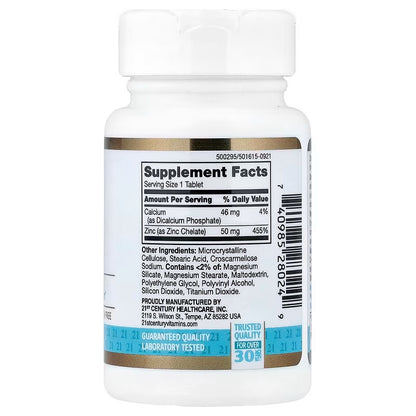 USA Supplements | 21st Century, Chelated Zinc ( Antioxidant & Immune Support )