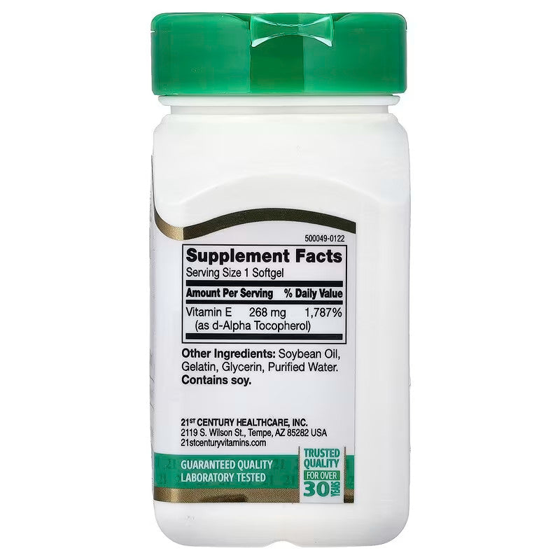 USA Supplements | 21st Century, Natural Vitamin E, 268 mg, 110 Softgels ( Antioxidant Support )