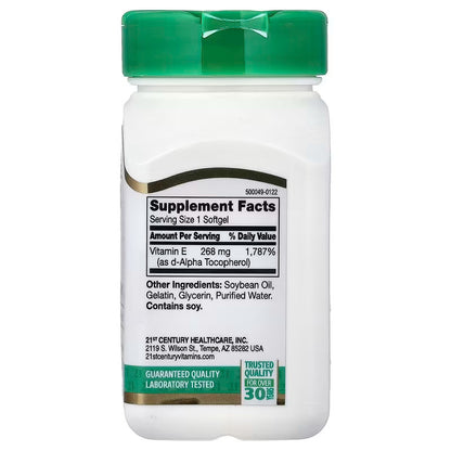 USA Supplements | 21st Century, Natural Vitamin E, 268 mg, 110 Softgels ( Antioxidant Support )