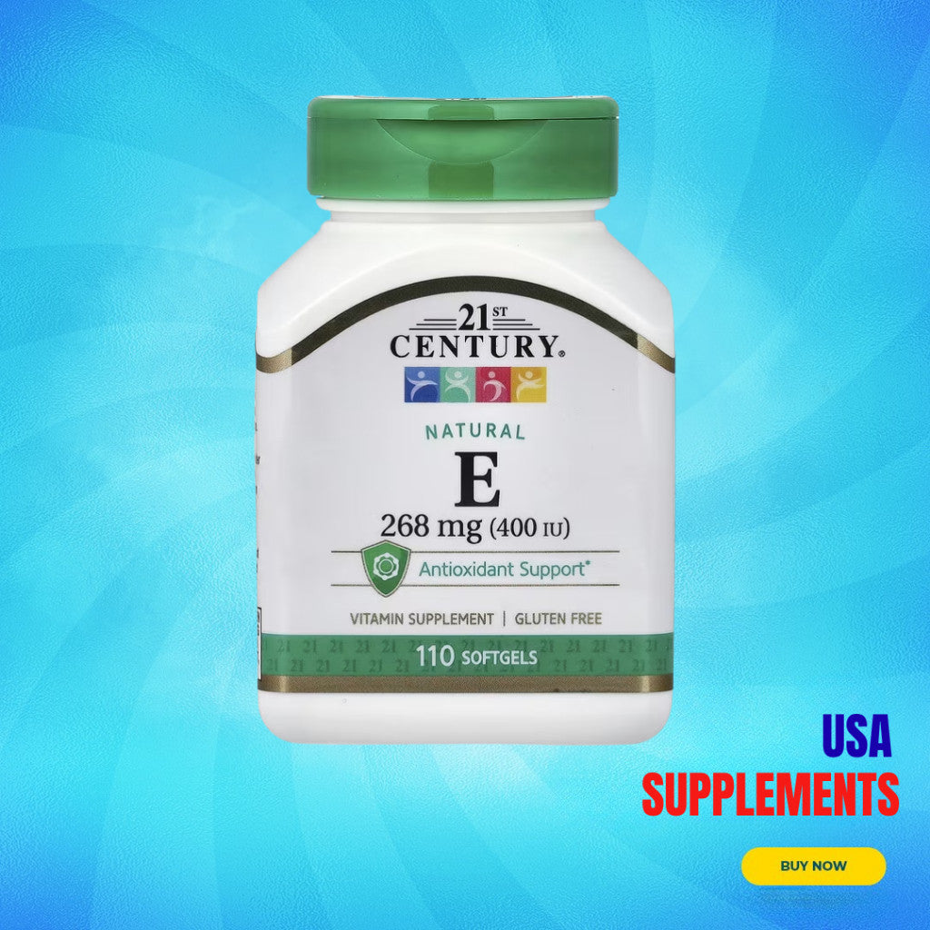 USA Supplements | 21st Century, Natural Vitamin E, 268 mg, 110 Softgels ( Antioxidant Support )