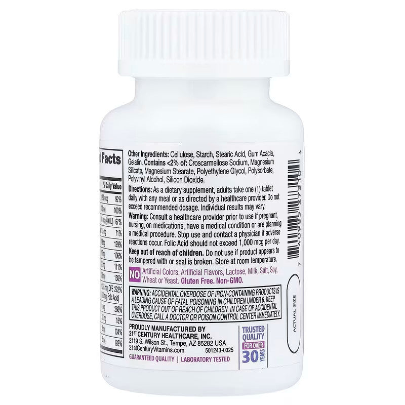 USA Supplements | 21st Century, PreNatal with Folic Acid ( Supports Healthy Fetal Growth )