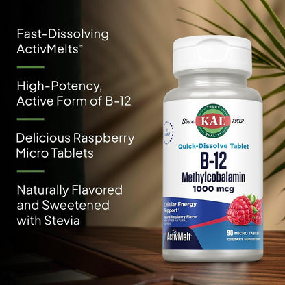 USA Supplements | KAL, B-12 Adenosylcobalamin, Strawberry ( Healthy Energy Support )