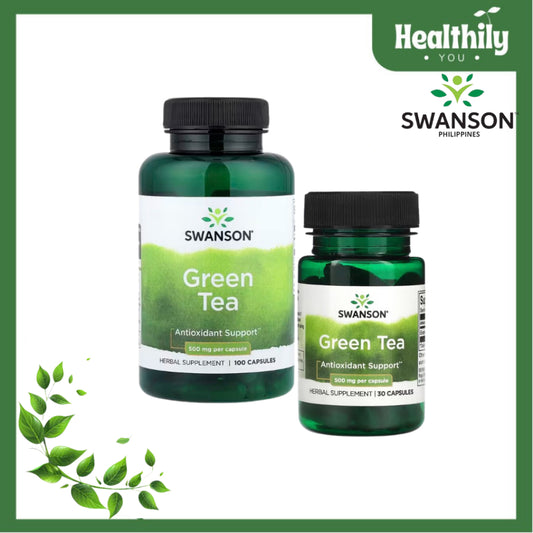 HealthilyYou | Swanson, Green Tea, 500 mg, Capsules, Supports Healthy Metabolism Antioxidant Support