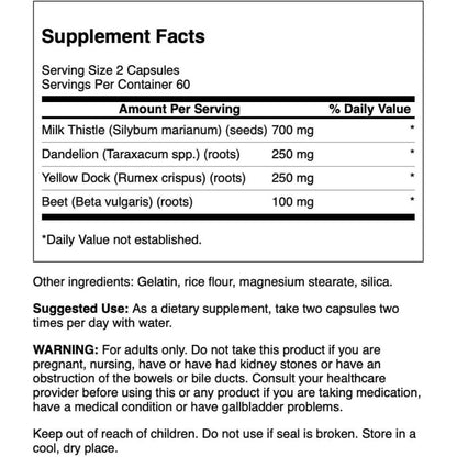 HealthilyYou | Swanson Milk Thistle Dandelion & Yellow Dock 120 VeganCapsules Detoxification Support