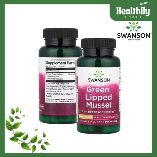 HealthilyYou | Swanson, Green Lipped Mussel, 500 mg, 60 Capsules Supports Joint Comfort and Mobility