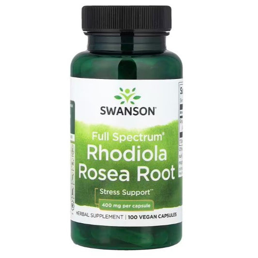 HealthilyYou | Swanson, Full Spectrum Rhodiola Rosea Root, 400 mg, 100 Capsules Stress Support