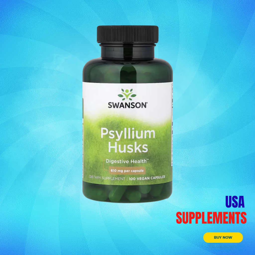USA Supplements | Swanson, Psyllium Husks, 100 Vegan Capsules ( Supports Digestive Regularity )