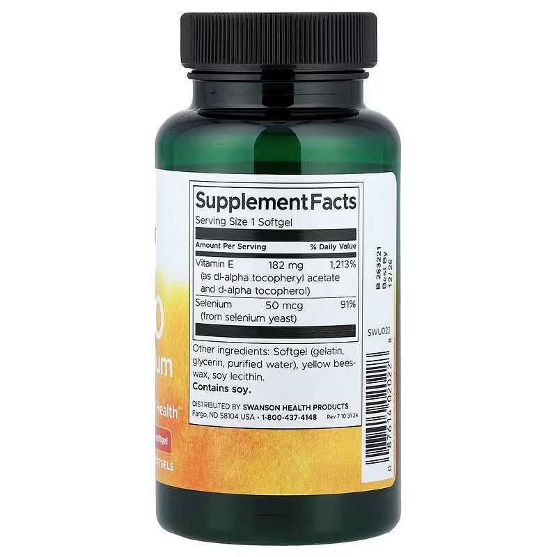 USA Supplements | Swanson, E-400 With Selenium ( Antioxidant Protection )
