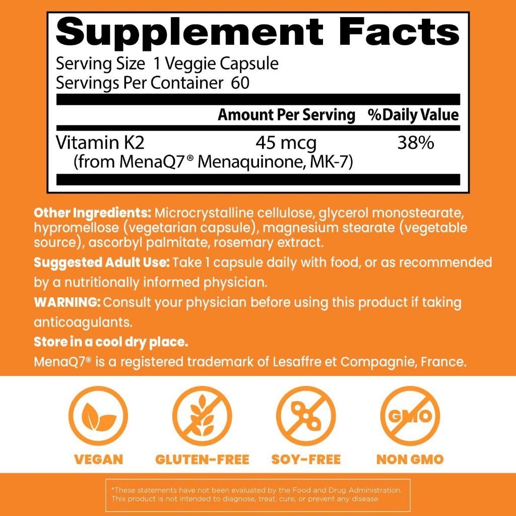 USA Supplements | Doctor's Best, Natural Vitamin K2 MK-7 ( Bone Health Support )