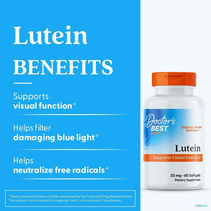 USA Supplements | Doctor's Best, Lutein, 120 Veggie Caps ( Antioxidant Protection )