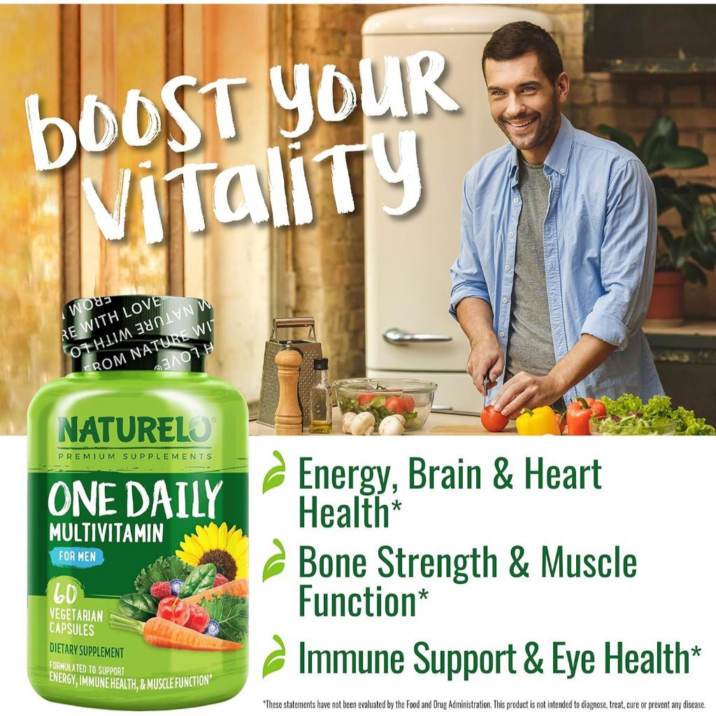 USA Supplements | NATURELO, One Daily Multivitamin for Men ( Support Energy & iImune )