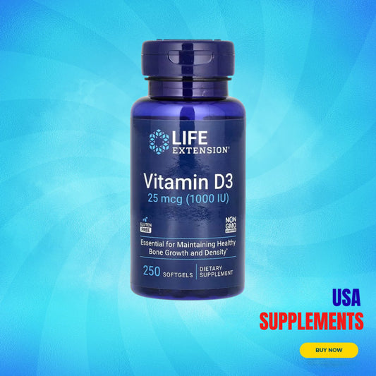 USA Supplements | Life Extension, Vitamin D3, 25 mcg, 250 Softgels ( Supports Bone Health )