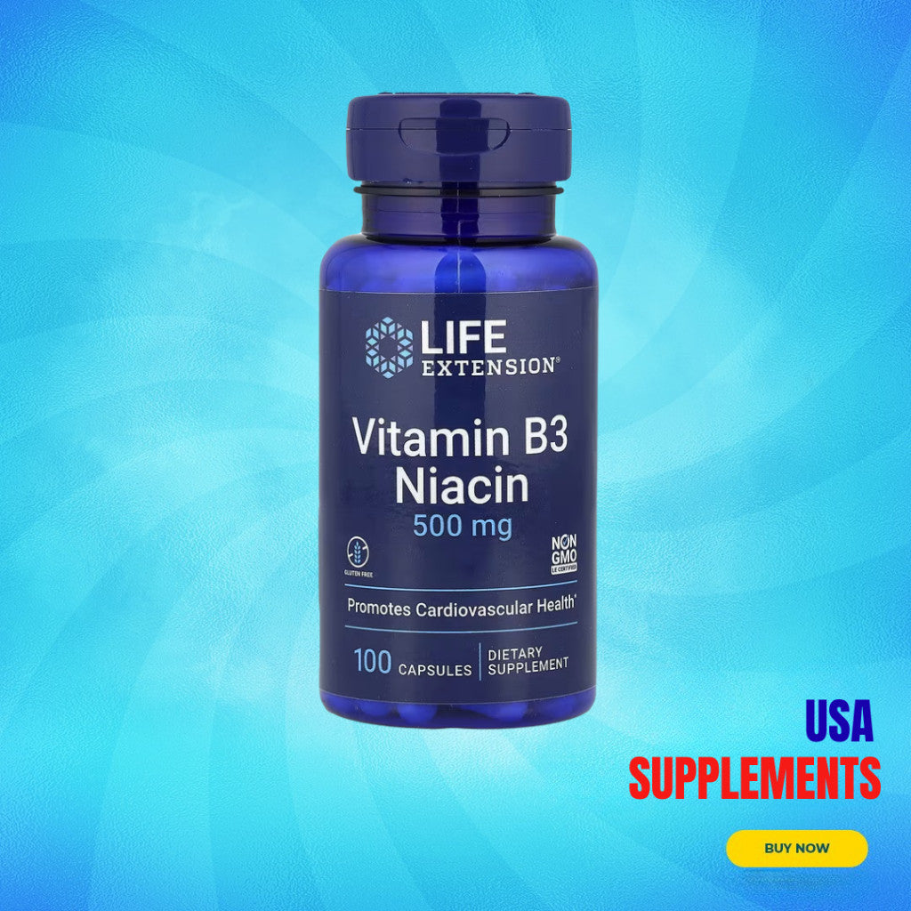USA Supplements | Life Extension, Vitamin B3 Niacin ( Promotes Cardiovascular Health )
