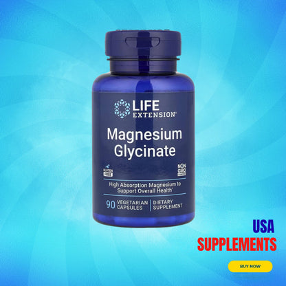 USA Supplements | Life Extension, Magnesium Glycinate ( Muscle Relaxation & Comfort )