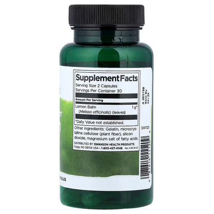 USA Supplements | Swanson, Full Spectrum®, Lemon Balm ( Sleep Support )