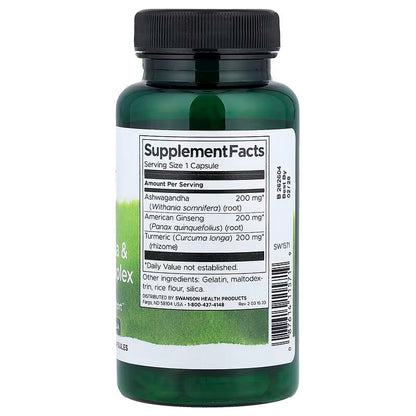 USA Supplements | Swanson, Turmeric, Ashwagandha & Ginseng Complex ( Mood and Stress Support )