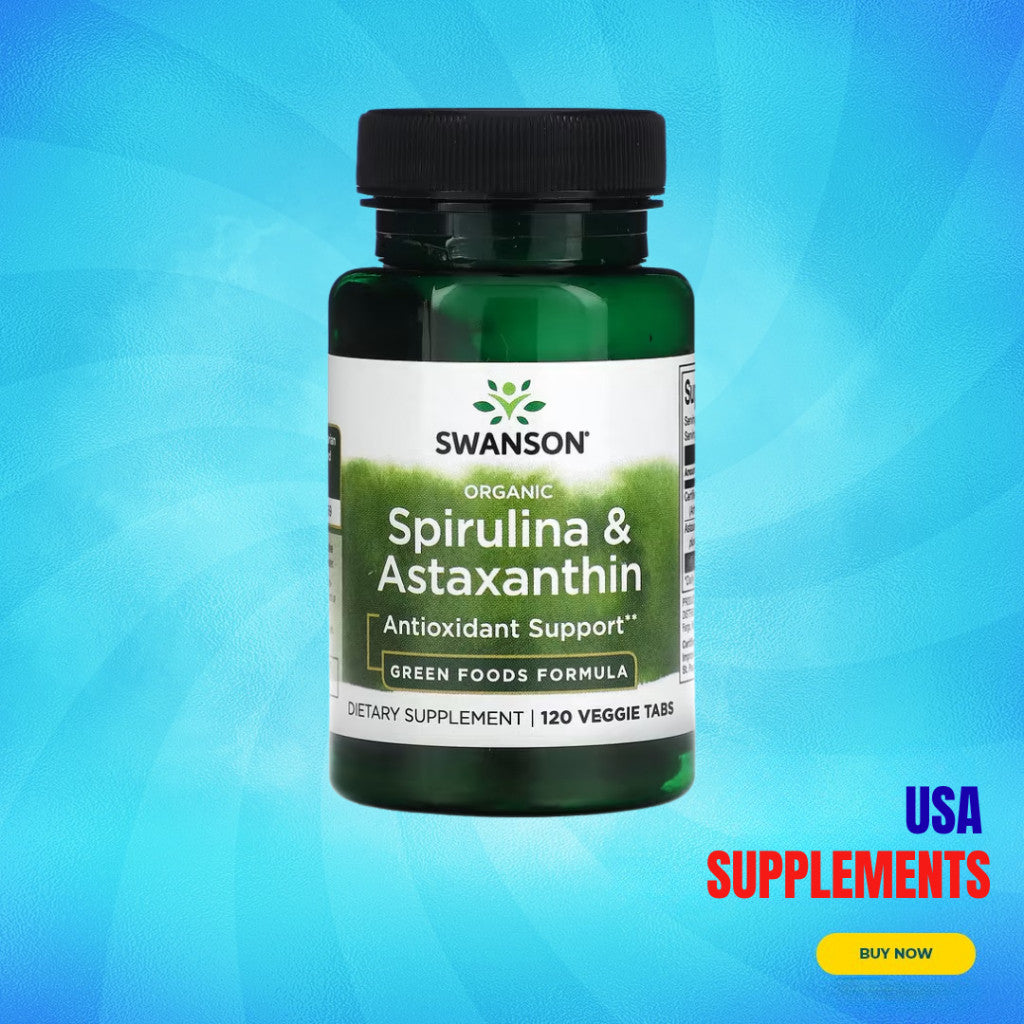 USA Supplements | Swanson, Organic Spirulina & Astaxanthin ( Antioxidant Support )