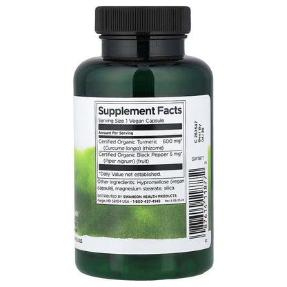 USA Supplements | Swanson, Turmeric & Black Pepper, 90 Vegan Capsule ( Cardiovascular Health )