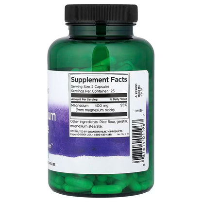 USA Supplements | Swanson, Magnesium Oxide, 250 Capsules ( Muscle and Bone Health )