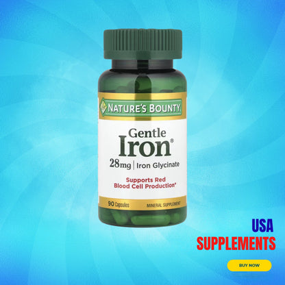 USA Supplements | Nature's Bounty, Gentle Iron®, 90 Capsules ( Supports Red Blood Cell Production )