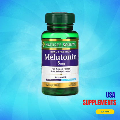 USA Supplements | Nature's Bounty, Dual Spectrum, Melatonin, 5 mg ( Sleep Support )