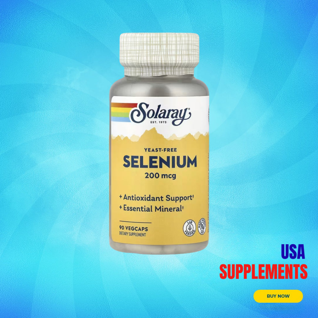 USA Supplements | Solaray, Selenium, 200 mcg, 90 VegCaps ( Antioxidant Support )