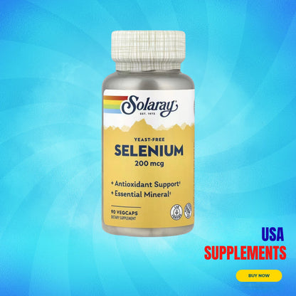 USA Supplements | Solaray, Selenium, 200 mcg, 90 VegCaps ( Antioxidant Support )