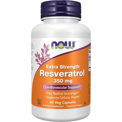 USA Supplements | NOW Foods, Resveratrol, 350 mg, 60 Veg Capsules ( Cardiovascular Support )